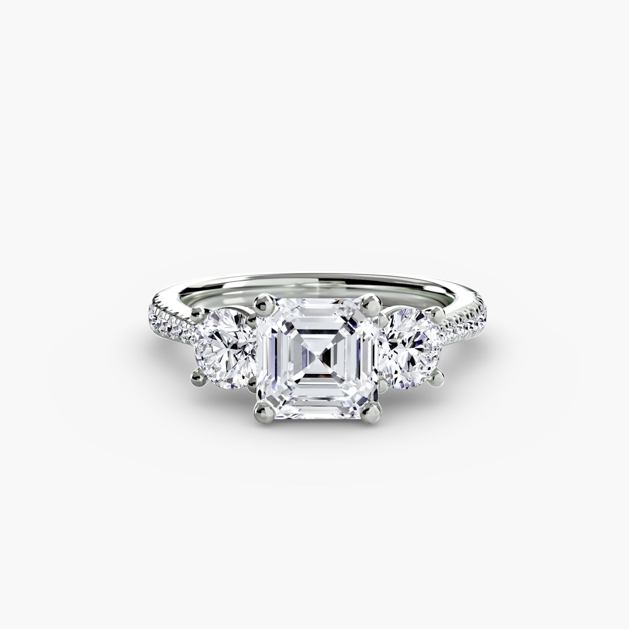 Three-Stone with Pavé Band