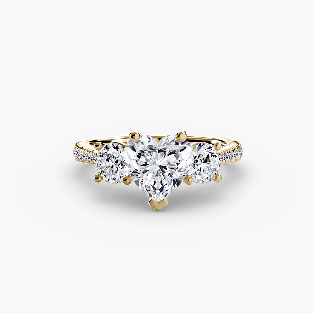 Three-Stone with Pavé Band