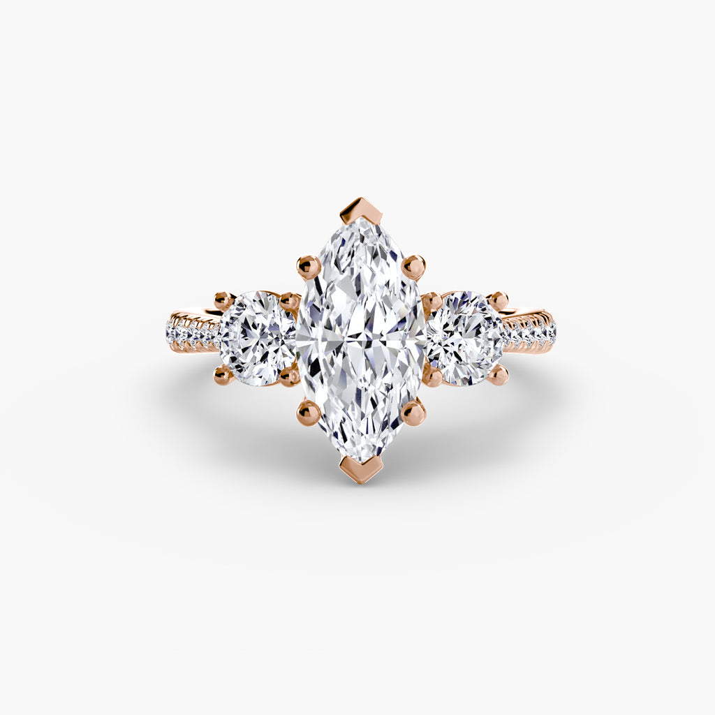 Three-Stone with Pavé Band