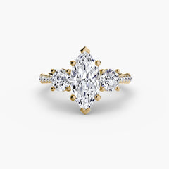 Three-Stone with Pavé Band