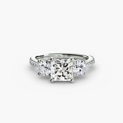 Three-Stone with Pavé Band