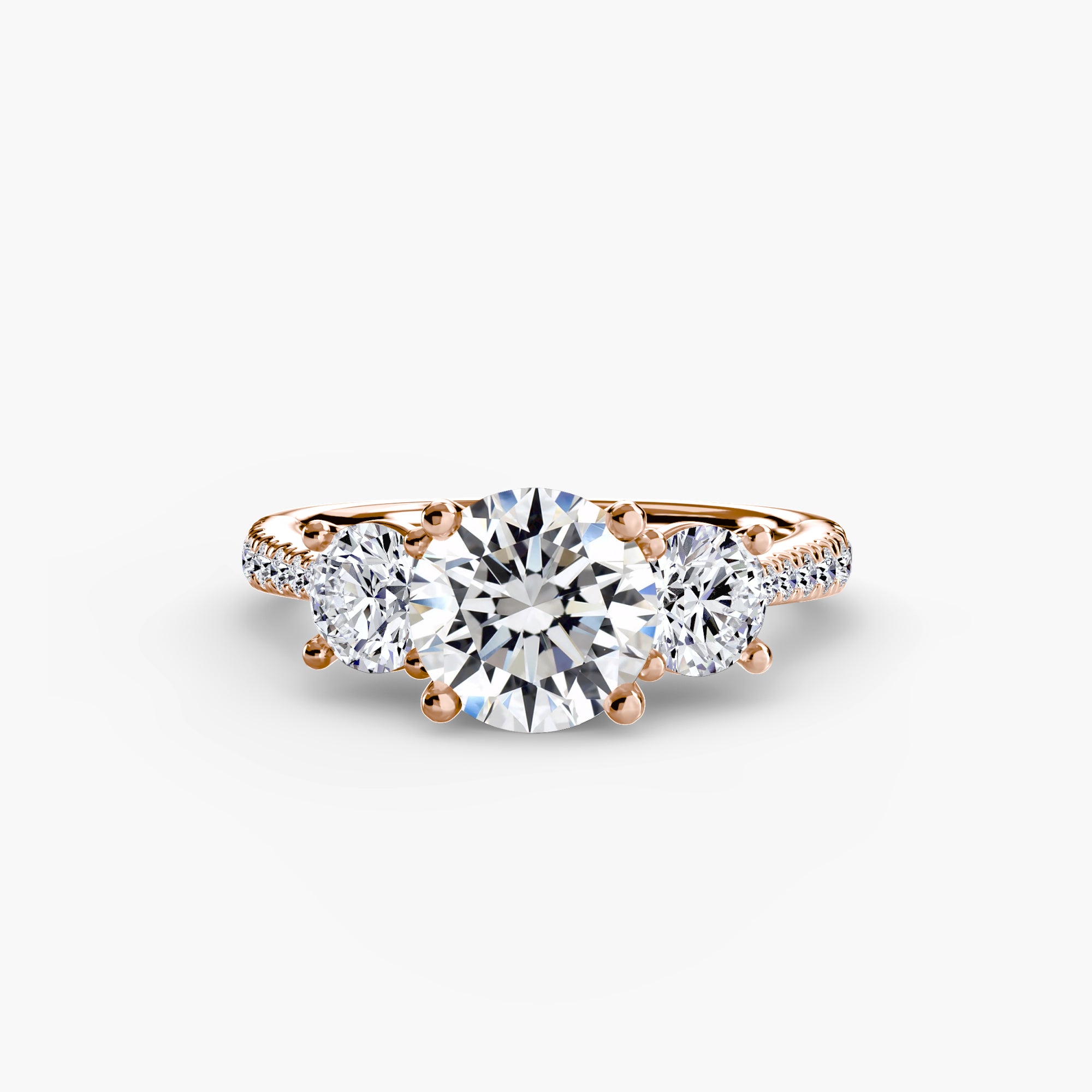 Three-Stone with Pavé Band