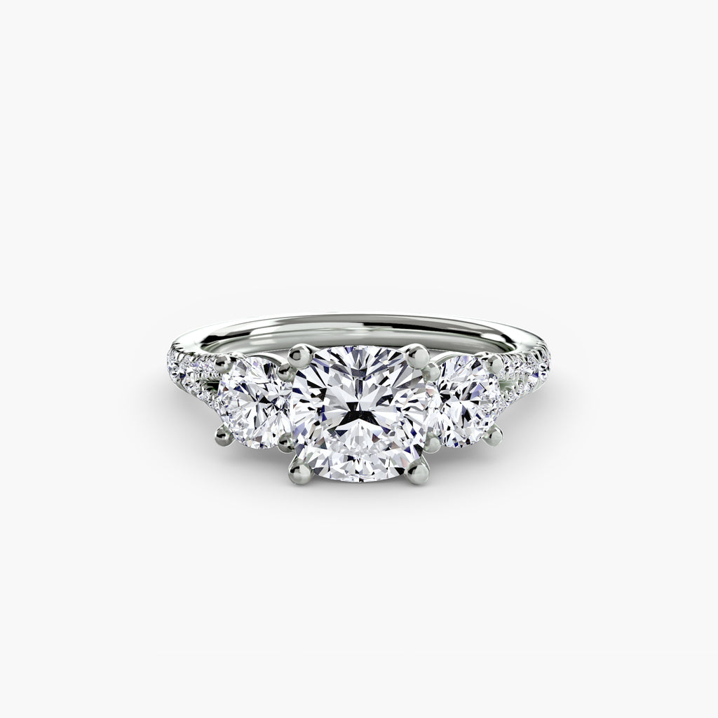 Three-Stone with Pavé Band 3