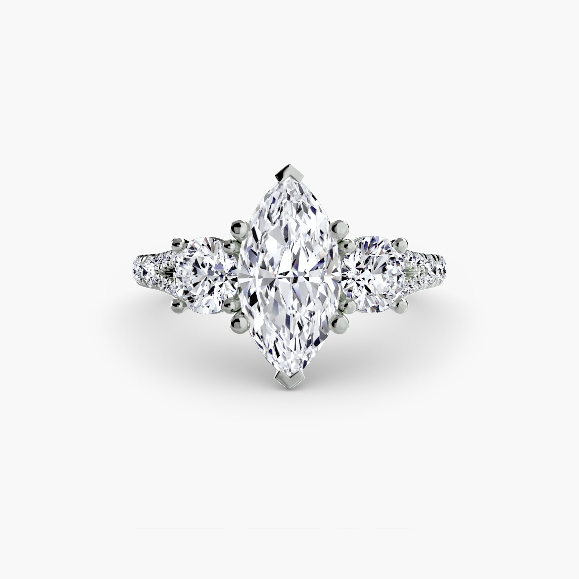 Three-Stone with Pavé Band 3
