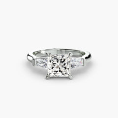 Three-Stone Ring (Baguette Side Stones)