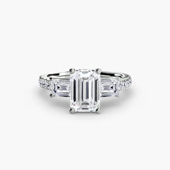 Three-Stone Ring with Pavé Band 4