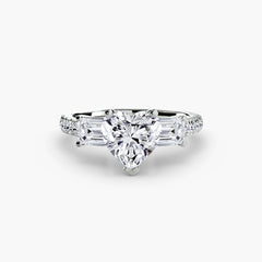 Three-Stone Ring with Pavé Band 4