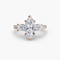 Three-Stone Ring with Pavé Band 4