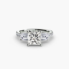 Three-Stone Ring with Pavé Band 4