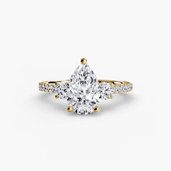 Three-Stone Ring with Pavé Band 5