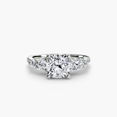 Five Stone Ring with Pavé Band