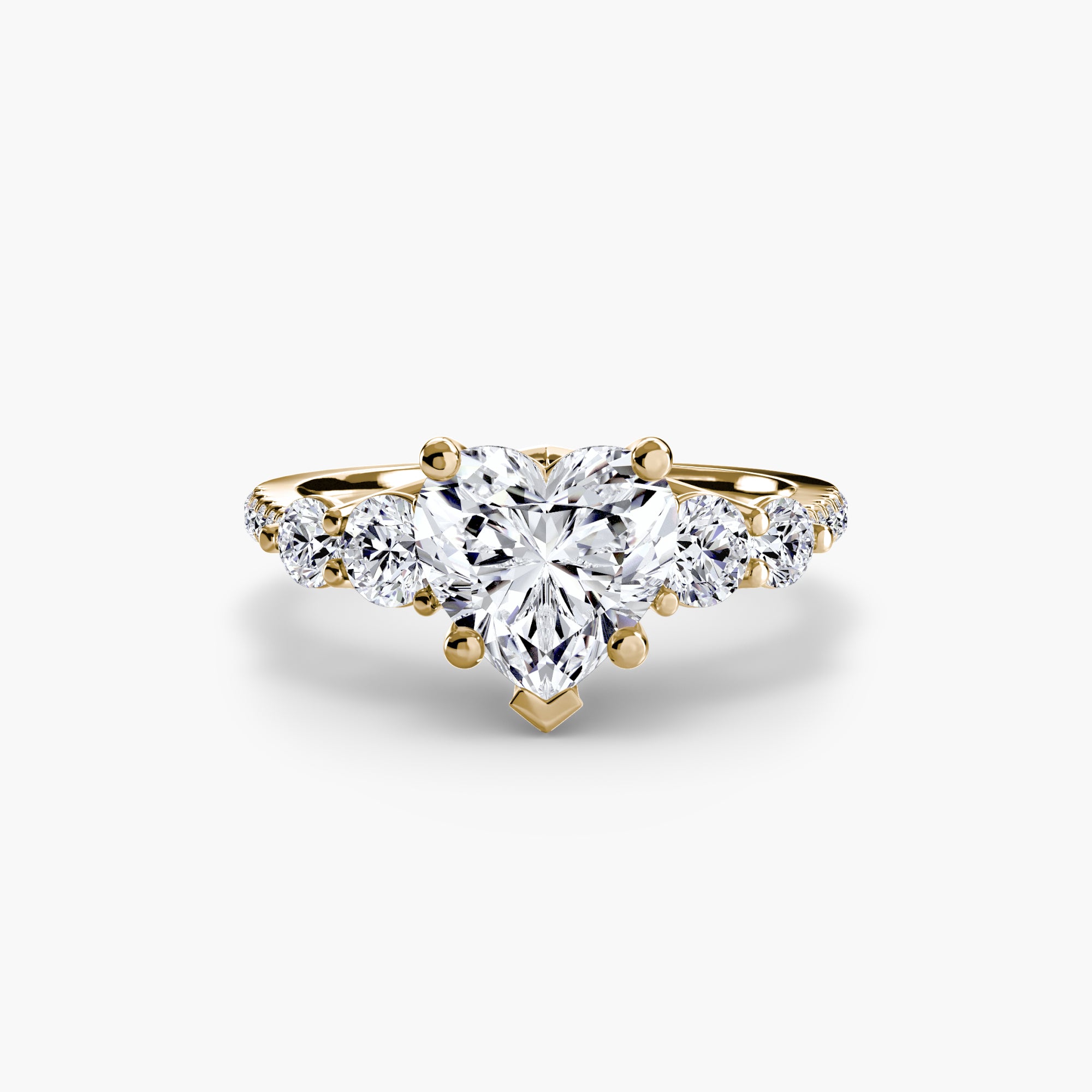 Five Stone Ring with Pavé Band