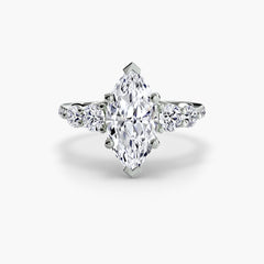 Five Stone Ring with Pavé Band