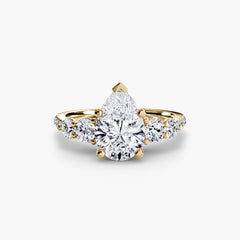 Five Stone Ring with Pavé Band