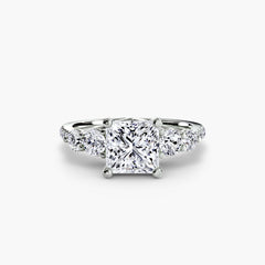 Five Stone Ring with Pavé Band
