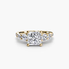 Five Stone Ring with Pavé Band
