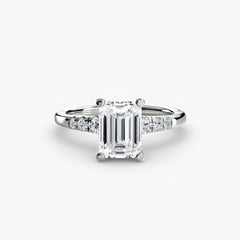 Solitaire with Shoulder Accents
