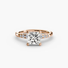 Solitaire with Shoulder Accents