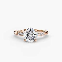 Solitaire with Shoulder Accents