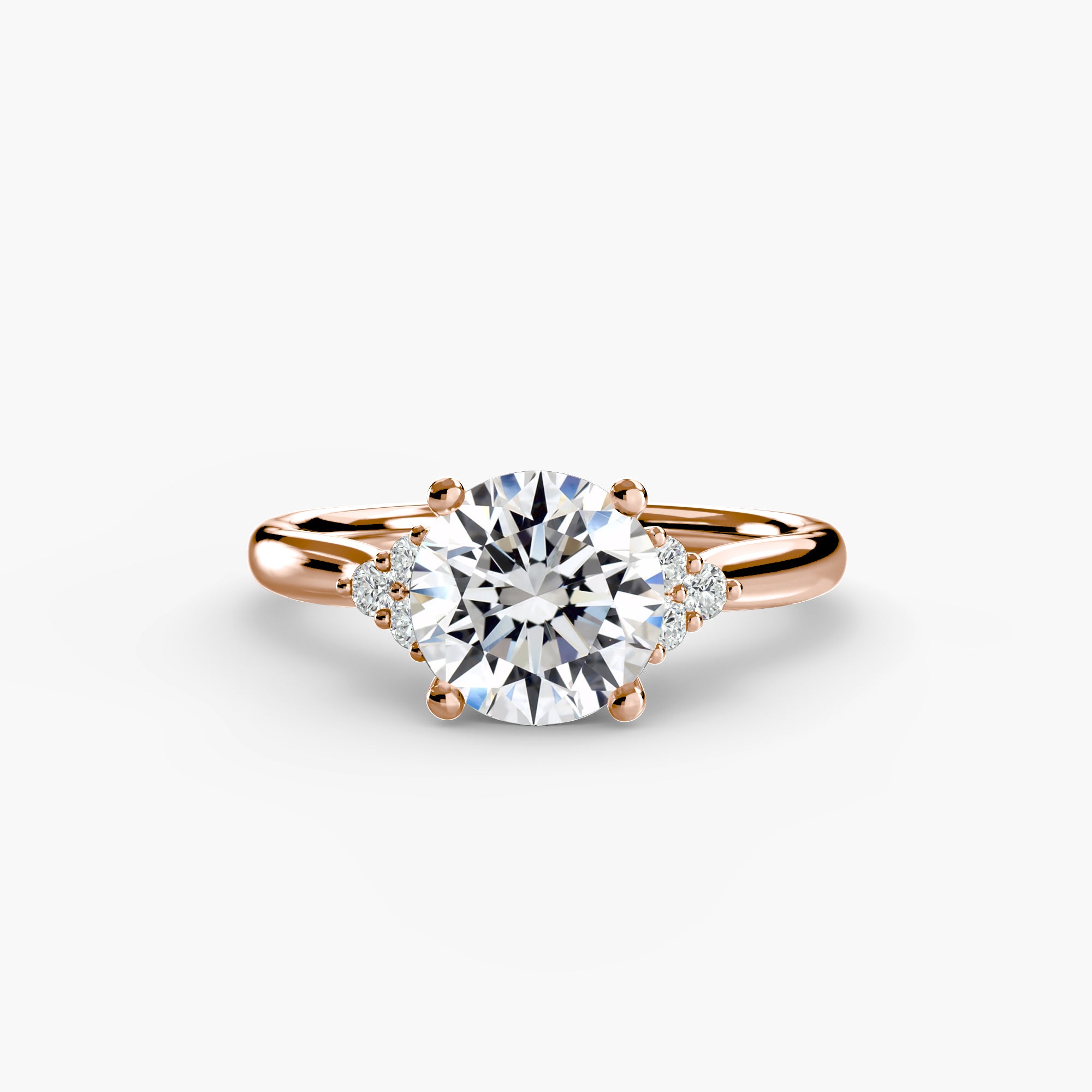 Solitaire with Cluster Shoulders