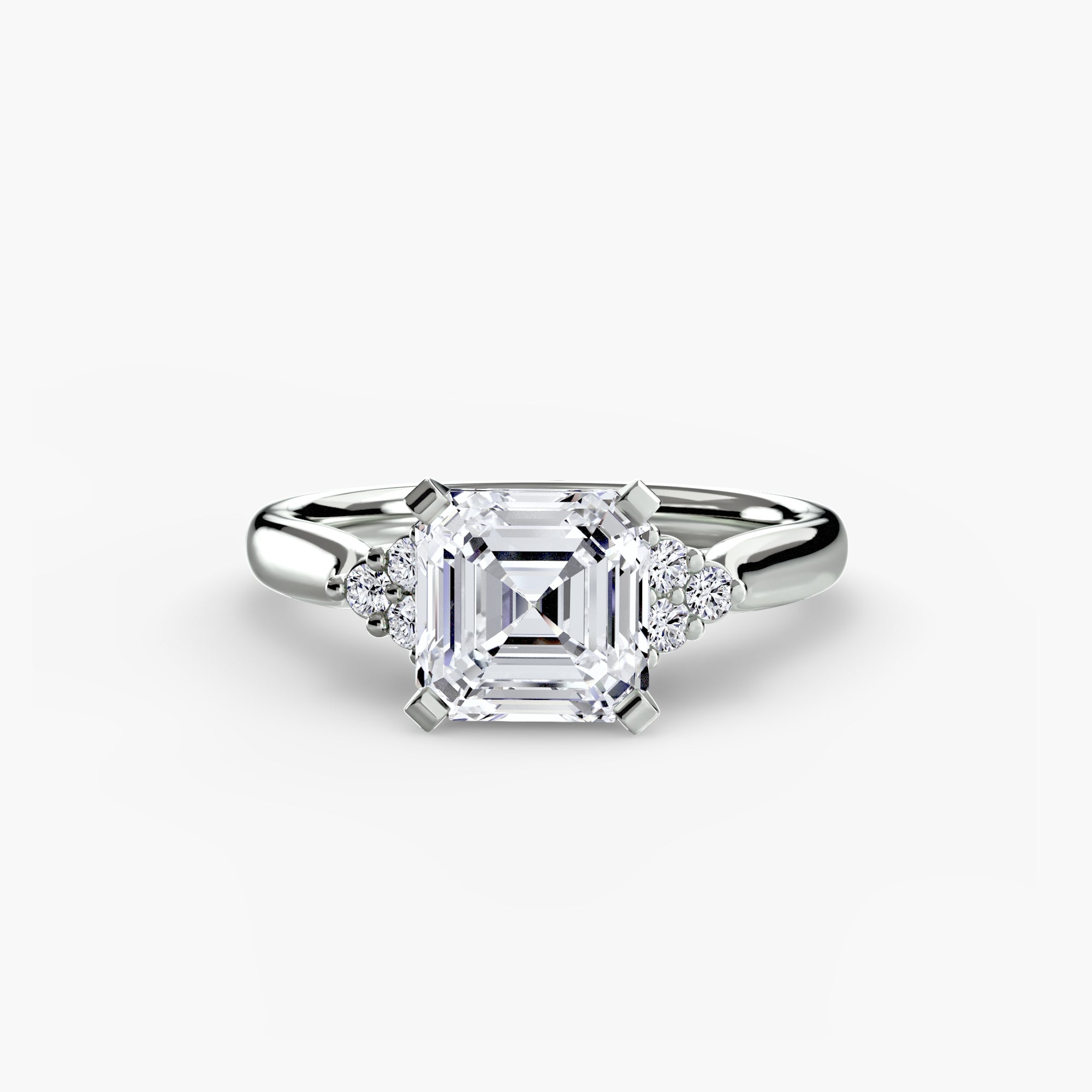 Solitaire with Cluster Shoulders 2