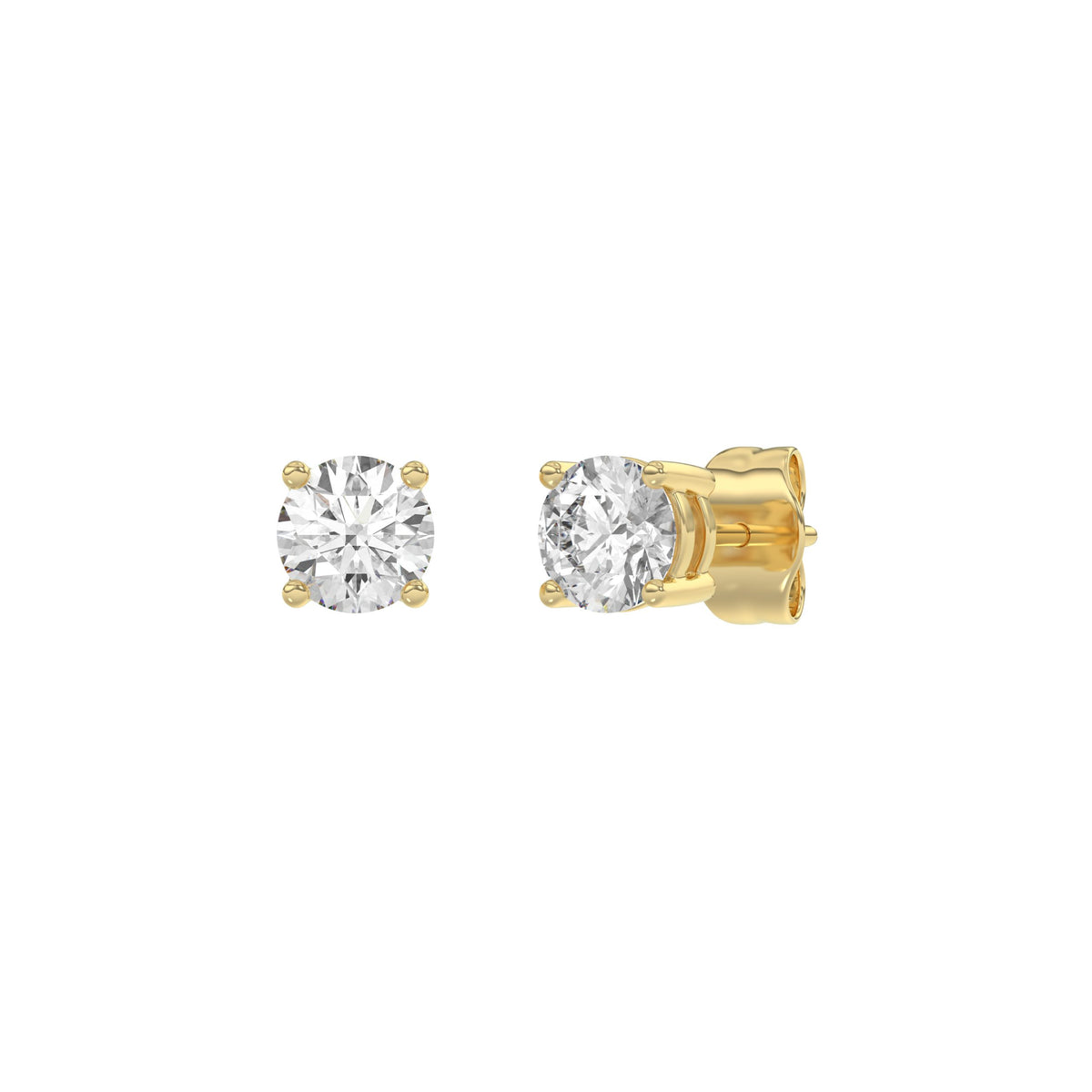 4 Prong Basket Stud Earrings 1ct