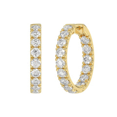 Inside-Out Round Diamond Hoop Earrings 3 ct