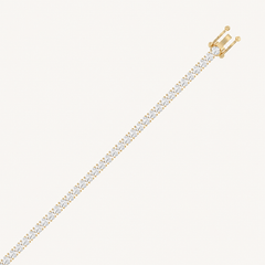 Yellow gold high-carat diamond tennis bracelet with open clasp