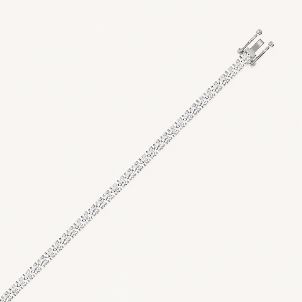 White gold high-carat diamond tennis bracelet with open clasp