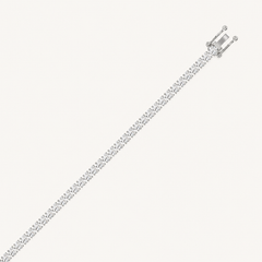 White gold high-carat diamond tennis bracelet with open clasp