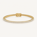 Basket 4-prong lab-grown diamond tennis bracelet in yellow gold