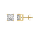 4-Prong Basket Princess Diamond Stud Earrings 3 ct