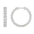 Inside-Out Round Diamond Hoop Earrings 3 ct