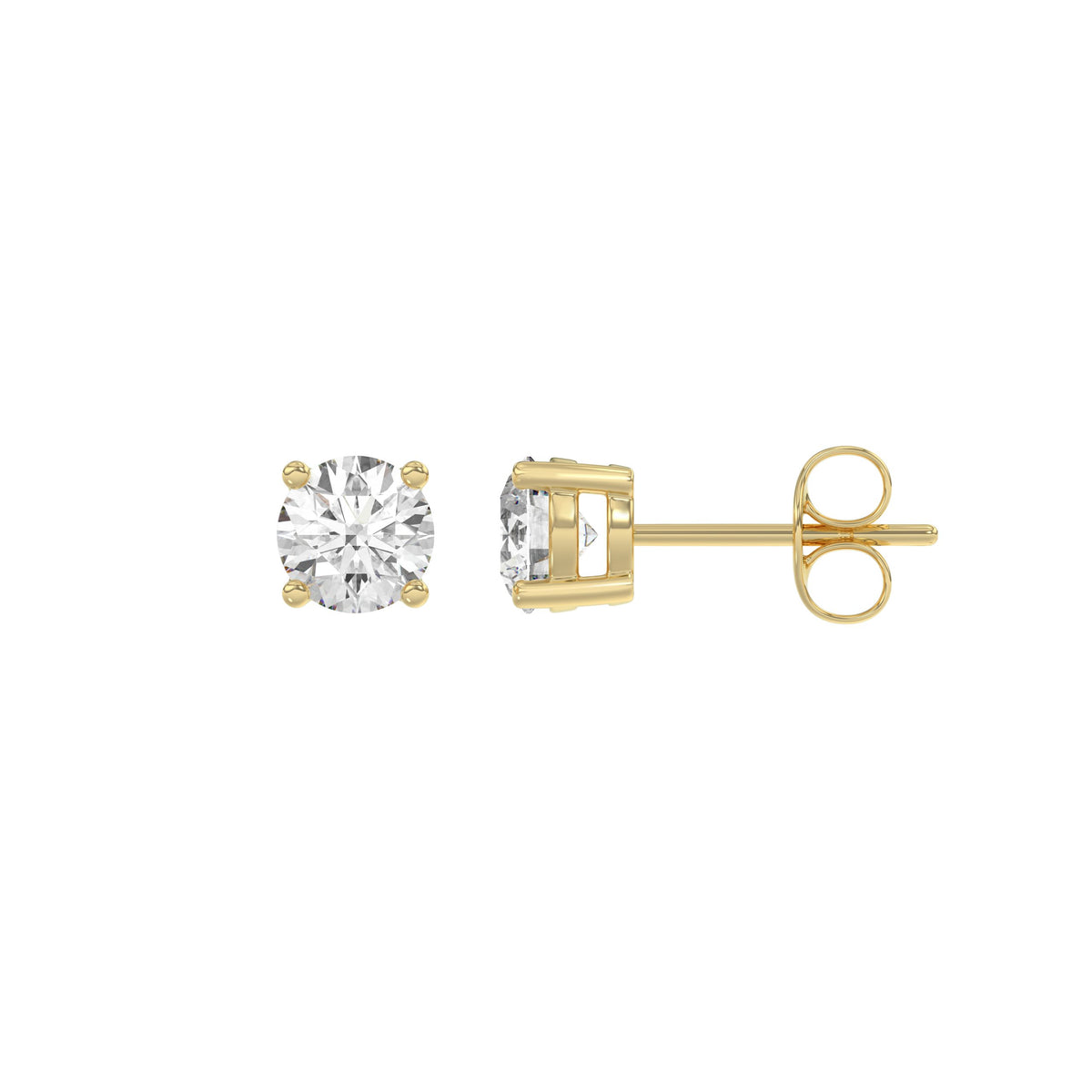 4 Prong Basket Stud Earrings 1ct