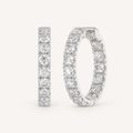 Inside-out round lab-grown diamond hoop earrings in white gold, 0.5 ct total