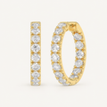 Inside-out round lab-grown diamond hoop earrings in yellow gold, 0.5 ct total