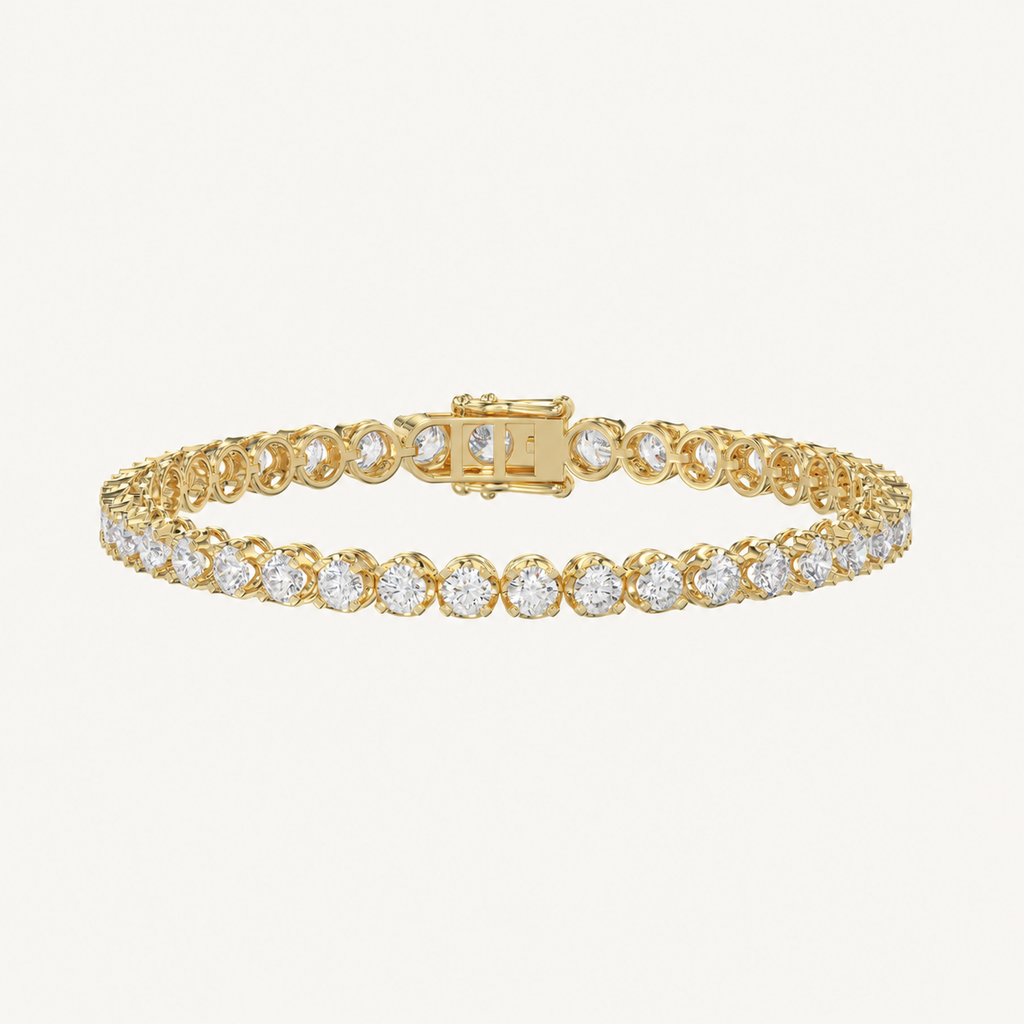 Microfusion lab-grown diamond tennis bracelet in 9K yellow gold