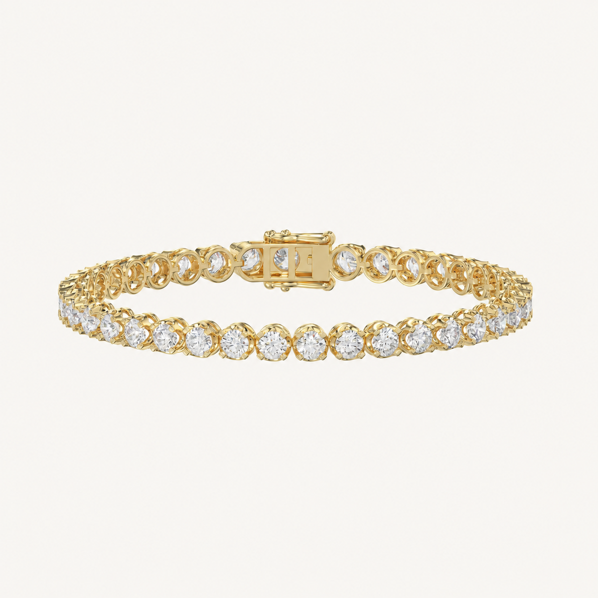 Microfusion lab-grown diamond tennis bracelet in 9K yellow gold