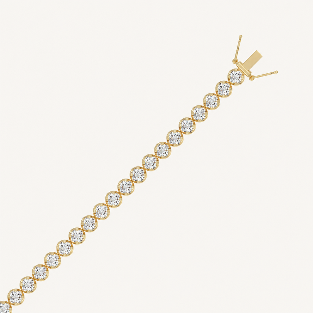 Microfusion lab-grown diamond tennis bracelet, open clasp detail