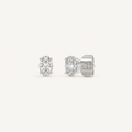 Oval lab-grown diamond stud earrings in white gold, 0.5 ct total