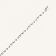 Pear-cut lab-grown diamond tennis bracelet in 14K white gold, open clasp detail